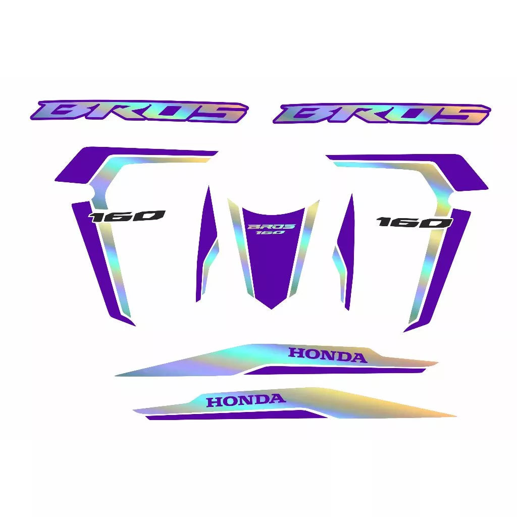 Adesivo BROS 160 2022/2023 adesivos holográfico camaleão